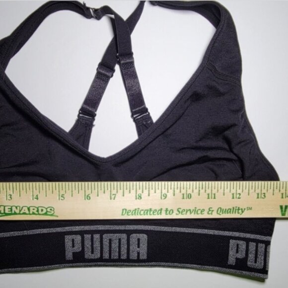 Puma Womens Black Athletic Exercise Sports Bra Size Medium - Picture 6 of 10